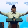 Presiden Prabowo Subianto saat menyampaikan sambutan dalam Puncak Peringatan Hari Koperasi ke-79 Tahun 2026, Jakarta, Minggu (12/7/2026). (Tangkapan Layar Youtube/Sekretariat Presiden)