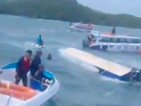 Setidaknya 15 turis India meninggal ketika sebuah kapal terbalik di lepas pantai pulau Phu Quoc di selatan Vietnam pada Sabtu (11/7/2026). (Tangkapan Layar X/@CerfiaFR)