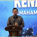 Menteri Koordinator Bidang Infrastruktur dan Pembangunan Kewilayahan, Agus Harimurti Yudhoyono (AHY) dalam acara Dialog Kebijakan Nasional Kenaikan Muka Air Laut di Jakarta, Senin (13/7/2026). (Tangkapan layar youtube Bappenas RI)