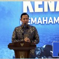Menteri Koordinator Bidang Infrastruktur dan Pembangunan Kewilayahan, Agus Harimurti Yudhoyono (AHY) dalam acara Dialog Kebijakan Nasional Kenaikan Muka Air Laut di Jakarta, Senin (13/7/2026). (Tangkapan layar youtube Bappenas RI)