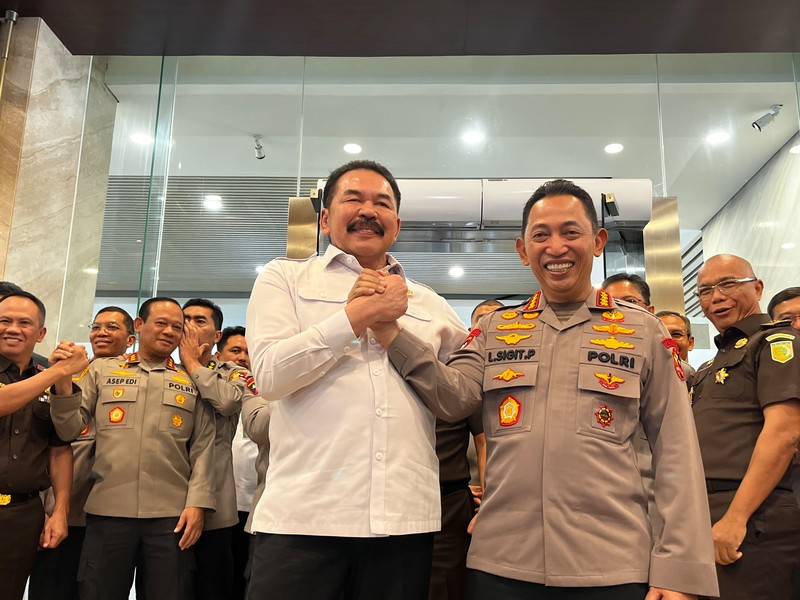 Pertemuan antara Kapolri dan Jaksa Agung di Kantor Kejagung, Jakarta, Senin (13/7/2026). (Dok. Kejagung)