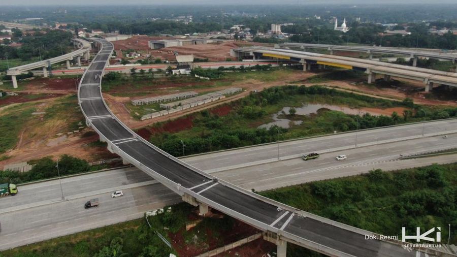 Progres Pembangunan Tol Jakarta-Cikampek Selatan. (Dok. PT Hutama Karya Infrastruktur)