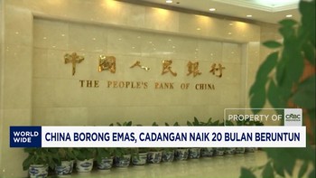 China Borong Emas, Cadangan Naik 20 Bulan Beruntun