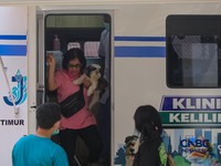 Layanan kesehatan di dalam Mobil Klinik Hewan Keliling di Jakarta, Selasa (14/7/2026). (CNBC Indonesia/Faisal Rahman)
