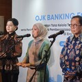 Menteri Komunikasi dan Digital (Menkomdigi) Meutya Hafid dalam acara OJK Banking Forum di Menara Radius Prawiro, Jakarta Pusat, Selasa (14/6/2026). (CNBC Indonesia/Intan Rakhmayanti)