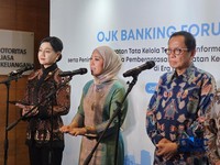 Menteri Komunikasi dan Digital (Menkomdigi) Meutya Hafid dalam acara OJK Banking Forum di Menara Radius Prawiro, Jakarta Pusat, Selasa (14/6/2026). (CNBC Indonesia/Intan Rakhmayanti)