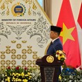 Menteri Luar Negeri RI Sugiono dan Menteri Luar Negeri Vietnam Lê Hoài Trung dalam Joint Commission on Bilateral Cooperation (JCBC) Indonesia-Vietnam di Gedung Pancasila, Jakarta Pusat, Selasa (14/7/2026). (CNBC Indonesia/Thea Fathanah Arbar)
