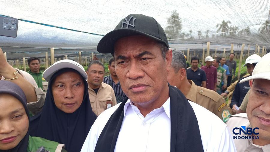 Menteri Pertanian (Mentan) Amran Sulaiman saat meninjau pembibitan kopi di Rimba Raya KM 60, Bener Meriah, Aceh, Selasa (14/7/2026). (CNBC Indonesia/Martyasari Rizky)