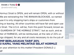 Trump Tarik Tarif 20% Bagi Kapal yang Melintasi Selat Hormuz