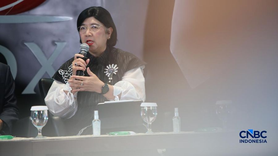 Deputi Gubernur Senior Bank Indonesia, Destry Damayanti saat menyampaikan pemaparan dalam Investment Forum 2026 di Bursa Efek Indonesia (BEI), Jakarta, Rabu (15/7/2026). (CNBC Indonesia/Faisal Rahman)