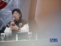 Deputi Gubernur Senior Bank Indonesia, Destry Damayanti saat menyampaikan pemaparan dalam Investment Forum 2026 di Bursa Efek Indonesia (BEI), Jakarta, Rabu (15/7/2026). (CNBC Indonesia/Faisal Rahman)