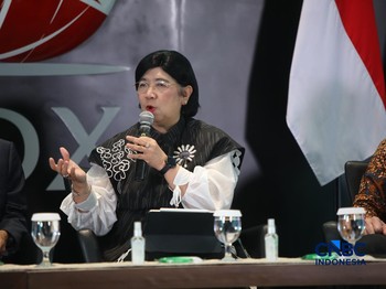 Deputi Gubernur Senior Bank Indonesia, Destry Damayanti saat menyampaikan pemaparan dalam Investment Forum 2026 di Bursa Efek Indonesia (BEI), Jakarta, Rabu (15/7/2026). (CNBC Indonesia/Faisal Rahman)