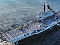 Kapal induk Giuseppe Garibaldi buatan Italia yang akan dipesan Presiden Prabowo Subianto. (Dok. seaforces)