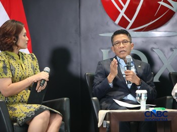 Ketua Komisi XI DPR RI, Mukhamad Misbakhun saat menyampaikan pemaparan dalam Investment Forum 2026 di Bursa Efek Indonesia (BEI), Jakarta, Rabu (15/7/2026). (CNBC Indonesia/Faisal Rahman)