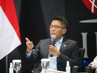 Ketua Komisi XI DPR RI, Mukhamad Misbakhun saat menyampaikan pemaparan dalam Investment Forum 2026 di Bursa Efek Indonesia (BEI), Jakarta, Rabu (15/7/2026). (CNBC Indonesia/Faisal Rahman)