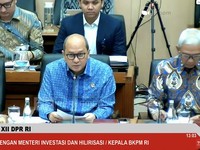 Komisi XXI DOR RI raker dengan Menteri Investasi dan Hilirisasi. (Tangkapan layar youtube Parlemen RI)