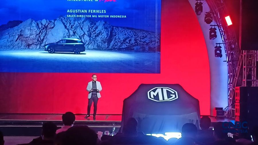 Sales Director MG Motor Indonesia, Agustian Ferikles dalam media gathering mid-Year Media Gathering MG, Rabu (15/7/2026). (CNBC Indonesia/Ferry Sandi)