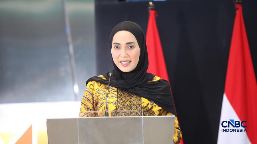 Wakil Ketua DPR RI, Sari Yuliati saat menyampaikan pemaparan dalam Investment Forum 2026 di Bursa Efek Indonesia (BEI), Jakarta, Rabu (15/7/2026). (CNBC Indonesia/Faisal Rahman)