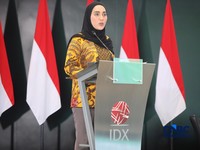 Wakil Ketua DPR RI, Sari Yuliati saat menyampaikan pemaparan dalam Investment Forum 2026 di Bursa Efek Indonesia (BEI), Jakarta, Rabu (15/7/2026). (CNBC Indonesia/Faisal Rahman)