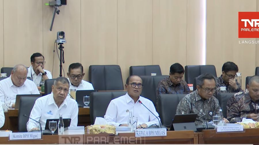 Kepala BPH Migas Wahyudi Anas saat rapat dengan Komisi XII DPR RI. (Tangkapan layar youtube TV Parlemen)