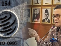 Logo WTO dan Menteri Perdagangan (Mendag) Budi Santoso. (CNBC Indonesia/Martyasari Rizky)