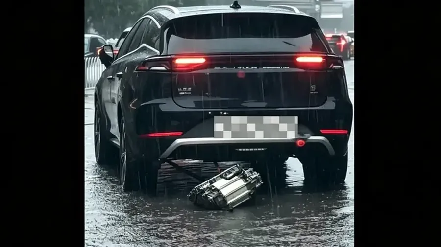 Viral Komponen Mobil BYD Terlepas saat banjir. (Dok. Carnewschina)
