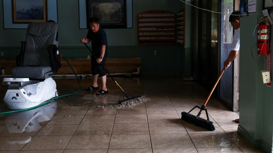 Banjir katastrofik kembali melanda Texas Tengah akibat meluapnya Sungai Guadalupe, Jumat (17/7/2026). (REUTERS/Kaylee Greenlee)