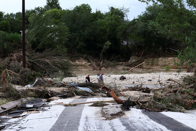 Banjir katastrofik kembali melanda Texas Tengah akibat meluapnya Sungai Guadalupe., Jumat (17/7/2026). (REUTERS/Kaylee Greenlee)