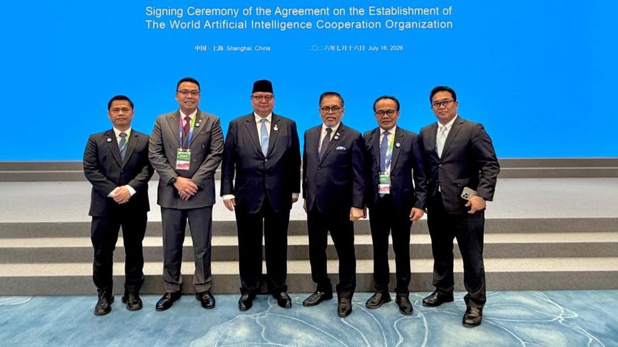 Delegasi Indonesia di Seremoni Penandatanganan Pendirian World Artificial Intelligence Cooperation Organization