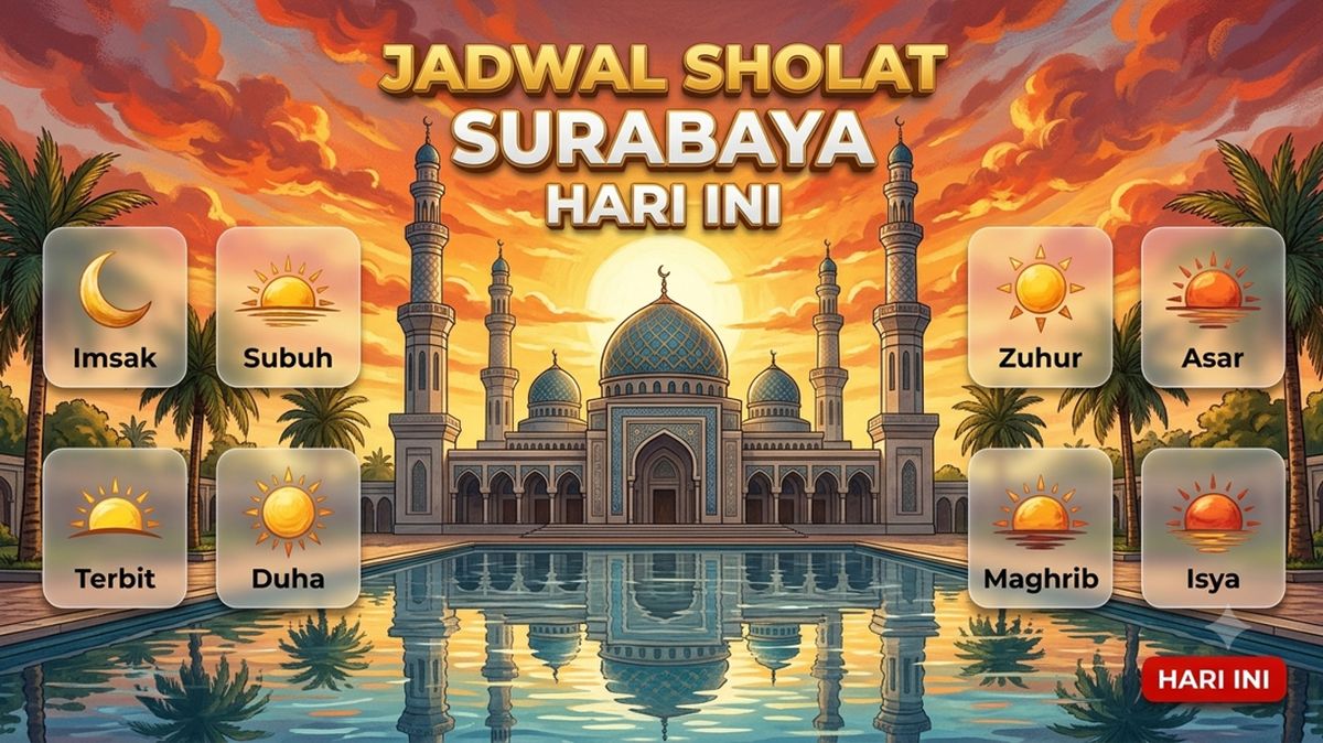 Jadwal Sholat Surabaya 31 Agustus 2026, Lengkap dengan Niat Sholat Lima Waktu