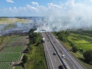 Karhutla di Samping Tol Palindra, Asap Ganggu Jarak Pandang Pengendara
