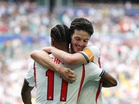 Foto: Kapten Inggris Declan Rice merayakan gol ke gawang Prancis. (Dokumentasi Federasi Sepakbola Inggris)