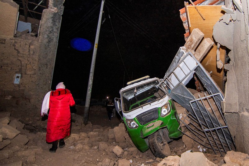 Dampak kerusakan gempa magnitude 5,6 yang melanda Peru Tengah pada hari Sabtu, di Pumpunya, provinsi Chupaca, wilayah Junin, Peru, 19 Juli 2026. (REUTERS/Yershon Vilca)