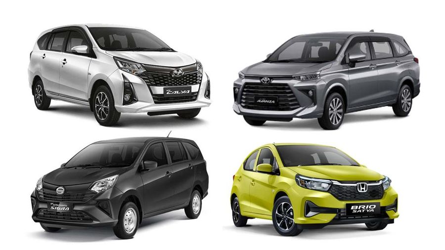 Kolase mobil Toyota Avanza, Toyota Calya, Daihatsu Sigra, Honda Brio. (Dok. Toyota, Daihatsu, Honda)