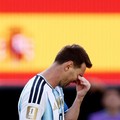Lionel Messi bereaksi dalam pertandingan final Piala Dunia FIFA 2026 antara Argentina dan Spanyol di New York/New Jersey Stadium, East Rutherford, New Jersey, Amerika Serikat, Minggu (19/7/2026). (REUTERS/Lee Smith)