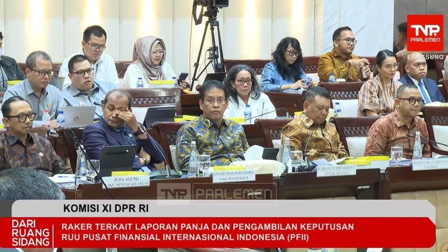 Menteri Keuangan (Menkeu), Purbaya Yudhi Sadewa saat mengikuti rapat kerja dengan Komisi XI DPR RI di Komplek Parlemen, Jakarta, Senin (20/7/2026). (Tangkapan Layar Youtube/DPR RI)