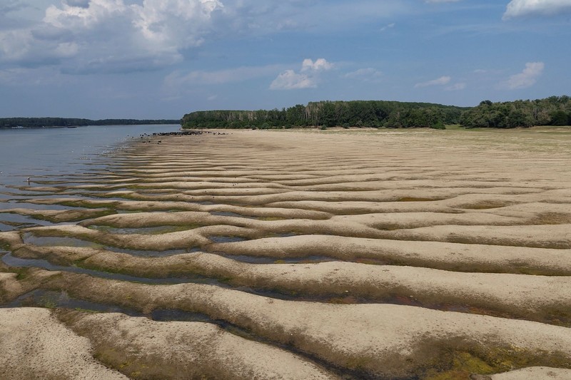 Permukaan udara Sungai Danube di Rumania turun ke tingkat terendah dalam tiga dekade terakhir. (Inquam Photos/Ovidiu Micsik via REUTERS)