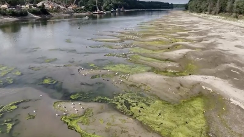 Permukaan udara Sungai Danube di Rumania turun ke tingkat terendah dalam tiga dekade terakhir. (Tangkapan Layar Video/REUTERS)