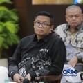 Direktur Jenderal Pajak, Bimo Wijayanto saat menyampaikan pemaparan dalam konferensi pers APBN KiTa Edisi Juli 2026 di kantor pusat Kementerian Keuangan, Jakarta Pusat, Selasa (21/7/2026). (CNBC Indonesia/Muhammad Sabki)