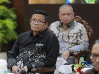 Direktur Jenderal Pajak, Bimo Wijayanto saat menyampaikan pemaparan dalam konferensi pers APBN KiTa Edisi Juli 2026 di kantor pusat Kementerian Keuangan, Jakarta Pusat, Selasa (21/7/2026). (CNBC Indonesia/Muhammad Sabki)