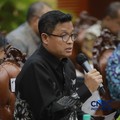 Direktur Jenderal Pajak, Bimo Wijayanto saat menyampaikan pemaparan dalam konferensi pers APBN KiTa Edisi Juli 2026 di kantor pusat Kementerian Keuangan, Jakarta Pusat, Selasa (21/7/2026). (CNBC Indonesia/Muhammad Sabki)