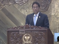 Menteri Keuangan (Menkeu), Purbaya Yudhi Sadewa saat dalam Rapat Paripurna DPR RI ke-26 Masa Persidangan V Tahun Sidang 2025–2026 di Komplek Parlemen, Jakarta, Selasa (21/7/2026). (Tangkapan Layar Youtube/DPR RI)
