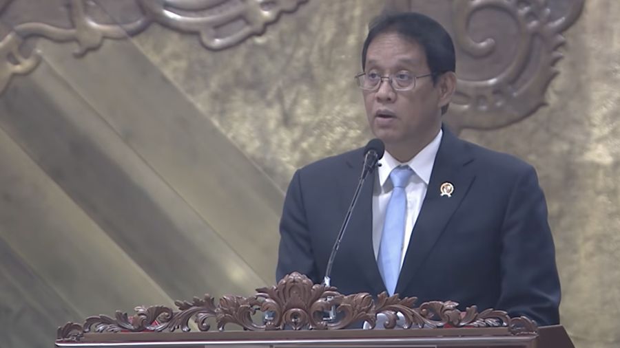 Menteri Keuangan (Menkeu), Purbaya Yudhi Sadewa saat dalam Rapat Paripurna DPR RI ke-26 Masa Persidangan V Tahun Sidang 2025–2026 di Komplek Parlemen, Jakarta, Selasa (21/7/2026). (Tangkapan Layar Youtube/DPR RI)