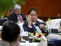 Menteri Keuangan (Menkeu), Purbaya Yudhi Sadewa saat menyampaikan pemaparan dalam konferensi pers APBN KiTa Edisi Juli 2026 di kantor pusat Kementerian Keuangan, Jakarta Pusat, Selasa (21/7/2026). (CNBC Indonesia/Muhammad Sabki)