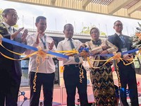 Peresmian uji coba bus hidrogen, dalam acara Global Hydrogen Ecosystem Summit (GHES) 2026, di JCC, Jakarta. Selasa (21/7/2026). (CNBC Indonesia/Firda Dwi Muliawati)