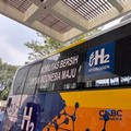 Peresmian uji coba bus hidrogen, dalam acara Global Hydrogen Ecosystem Summit (GHES) 2026, di JCC, Jakarta. Selasa (21/7/2026). (CNBC Indonesia/Firda Dwi Muliawati)