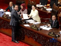 Rapat Paripurna DPR RI Ke-26 Masa Persidangan V Tahun Sidang 2025–2026 secara resmi telah mengesahkan Rancangan Undang-Undang tentang Pusat Finansial Internasional Indonesia (RUU PFII) menjadi Undang-Undang, Jakarta, Selasa, (21/7/2026). (CNBC Indo