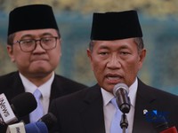 Donny Ermawan Taufanto saat dilantik sebagai Gubernur Universitas Republik Indonesia oleh Presiden Prabowo Subianto di Istana Merdeka, Jakarta, Rabu (22/7/2026). (CNBC Indonesia/Muhammad Sabki)