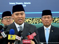 Kepala Badan Gizi Nasional, Sudaryono menyampaikan kepada media usai dilantik Presiden Prabowo Subianto di Istana Merdeka, Jakarta, Rabu (22/7/2026). (Tangkapan Layar Youtube/Sekretariat Presiden)