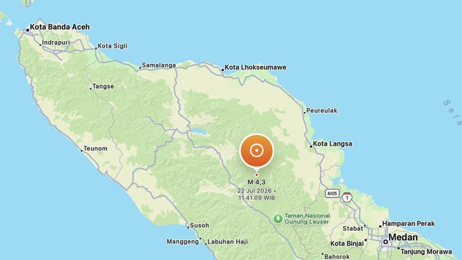 Gempa Dangkal M5,5 Guncang Aceh, Warga Terbangun-Terasa ke Sibolga